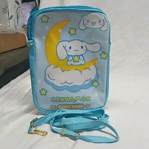 Cute Blue Crossbody Bag with Cartoon Design